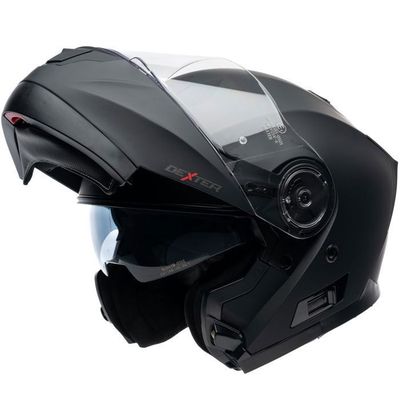 MOTOBLOUZ SPECTRON EVO Casque de moto modulable avec visière solaire | Homologué ECE 22.06 | Black | Casque scooter MOTOBLOUZ