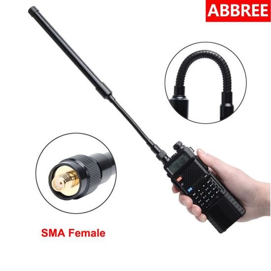 Antenne Canard Longue Portée Double Bande VHF/UHF - Connecteur SMA, Couleur Bleue - Pour Radios Portatives Rugged Radios (modèle DB-5R)