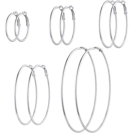Boucles D'Oreilles Clip Argent 13mm Homxi - Acier Inoxydable Pour Femme Et Homme