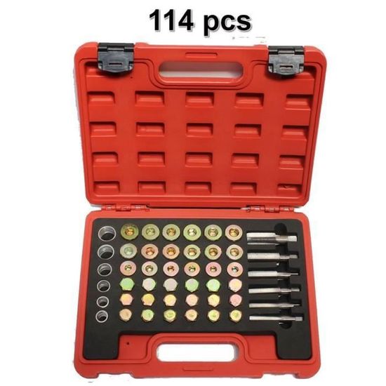 Kit De Réparation Filetage Bouchon De Vidange – 114 Pièces, Filets M13 à M22 – Pour Garages Ou Bricoleurs