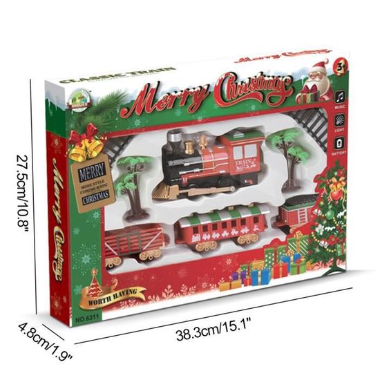 Train Électrique De Noël Magique Pour Sapin – LED Rouges, Fumée Réaliste, Sons Authentiques, Idéal Enfants 3 Ans+