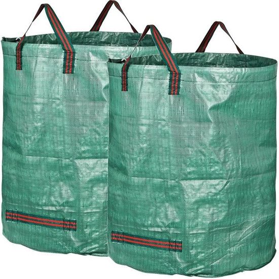Lot de 2 sacs de jardin indéchirables 500L - GARDENMATE - Vert - Pratiques et résistants