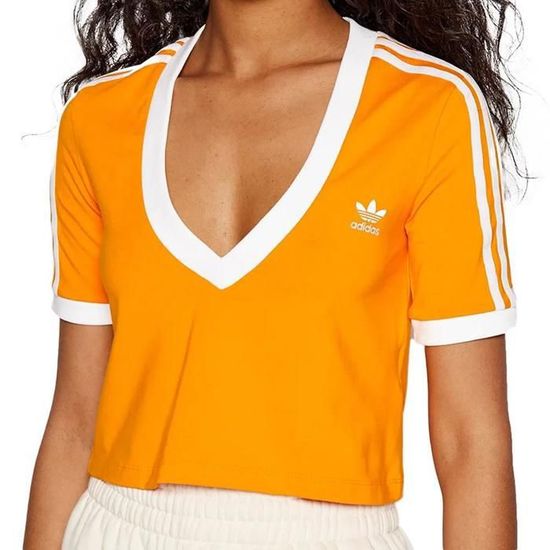 T-shirt Orange Femme Adidas Cropped Orange Cdiscount Prêt-à-Porter