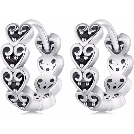 Boucles d'oreilles huggies 13mm avec pierres de naissance en or blanc