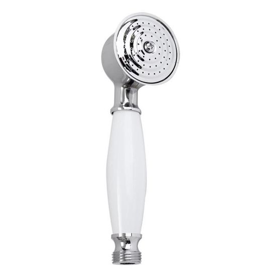 Pommeau de douche pommeau de douche style r/étro en chrome avec poign/ée blanc 070