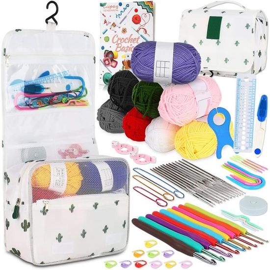 Kit 5 Crochets Loquet Tricot – Bois & Plastique + Alliage Aluminium, Tailles Variées Pour Tapis, Chaussettes, Tissage Manuel