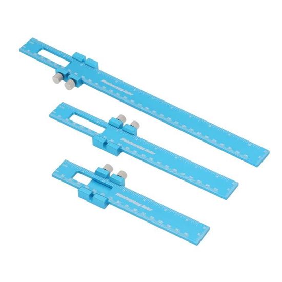 Règle De Menuisier En Aluminium 160 Mm Avec Butée Coulissante - Double échelle Métrique/pouces, Pour Traçage Précis