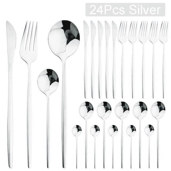 Ménagère 16 Pièces Effet Bois HOME DECO FACTORY KA5991 - Couverts Acier Inoxydable Élégants