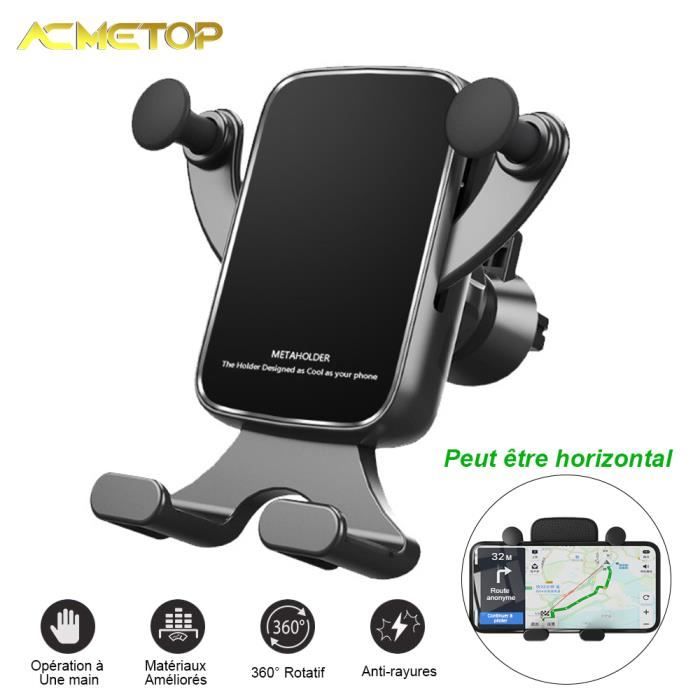 Support Téléphone Voiture Gravité à Grille Aération Universel, Long Bras Ventouse Support de téléphone, Pare-Brise Grille d'aération