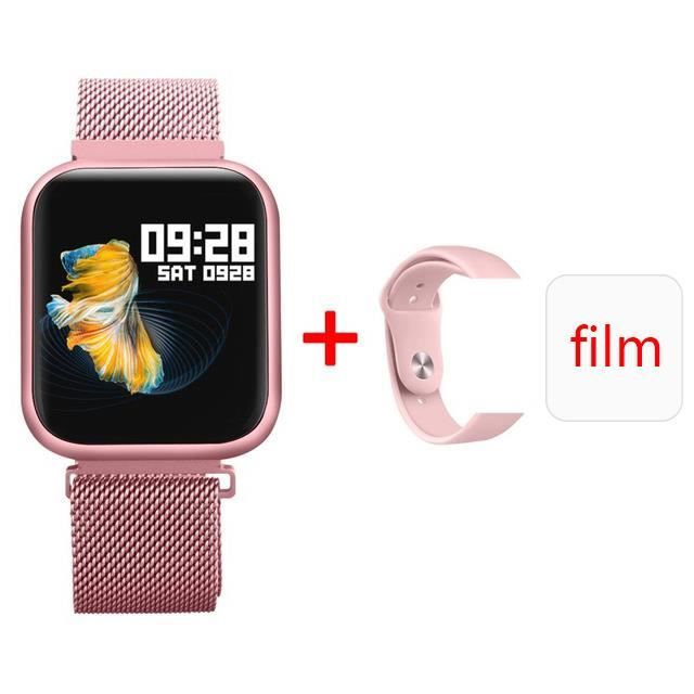 Pink Nouveau P80 montre intelligente femmes IP68 étanche Smartwatch fréquence cardiaque pression artérielle pour IPhone Samsung Huaw