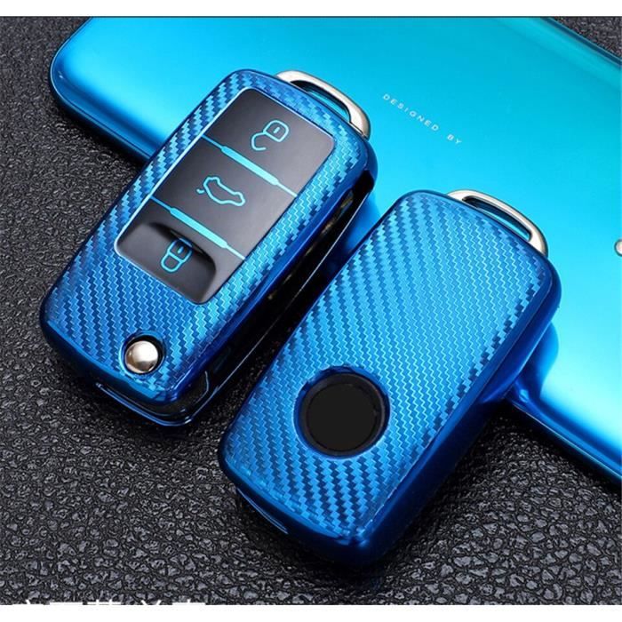 Coque clé,Clé de voiture pour volkswagen vw magotan b8 polo 9n golf 4 3 5 6 6r 7 mk7 mk4 passat b5 b6 b7 b8 touran bora - Blue #B