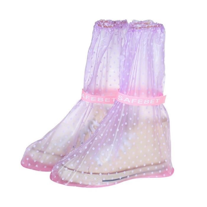 Chaussures,Couvre chaussures imperméables et élastiques pour adultes, couvre chaussures de pluie, en PVC Durable - Type Purple