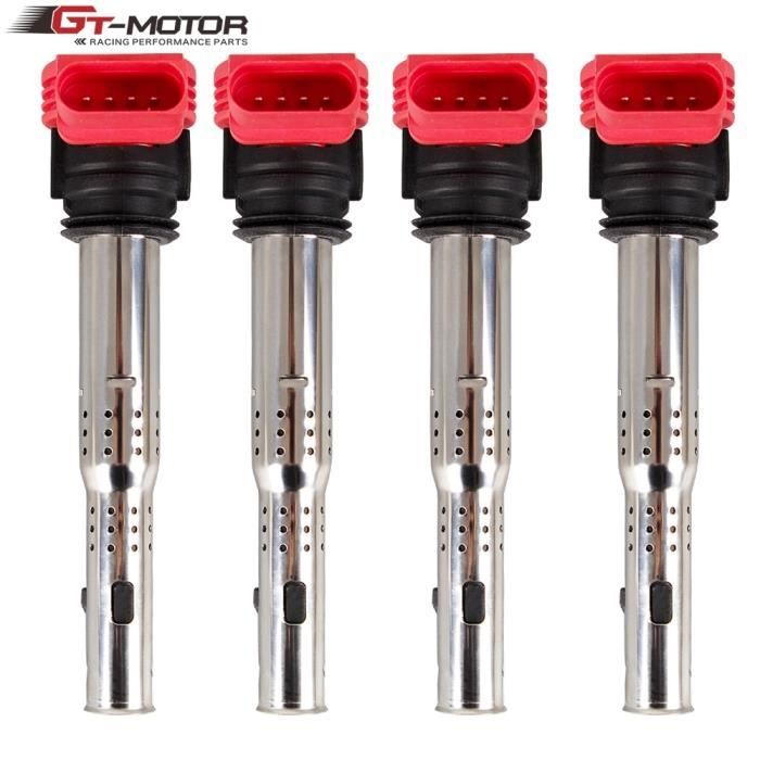Bobines d'allumage,Bobine d'allumage de voiture de 4 pièces pour VW Jetta Golf Passat Tiguan CC pour Audi A3-4-5-6-7-8 TT Q3-5 R8