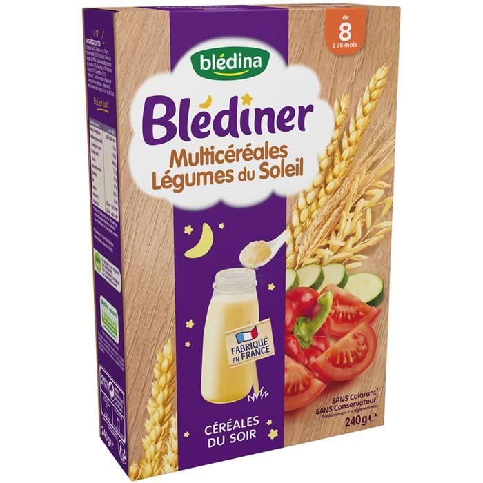 LOT DE 3 - BLEDINA Blédiner Multicéréales Légumes du soleil - Céréales en poudre - dès 8 mois - 240 g