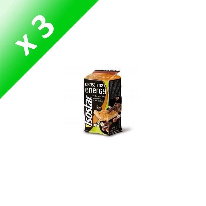 ISOSTAR Barres Cereal Max noisette-chocolat - 3x 55 g (Lot de 3)