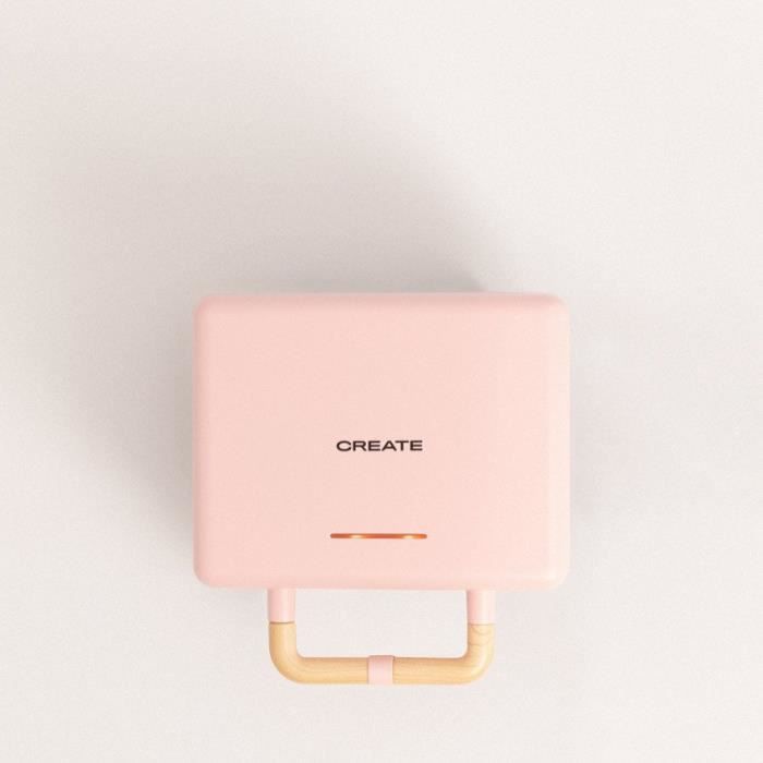 Appareil Croque-monsieur Grill et Gaufrier avec plaques interchangeables Rose