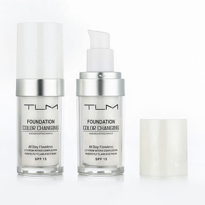 tlm fondation maquillage base visage nu hydratant couverture liquide correcteur couleur impeccable changement de couleur de peau