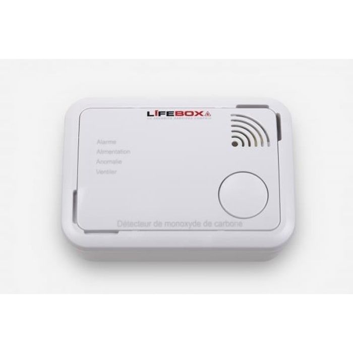 Détecteur de monoxyde de carbone certifié NF Lifebox à pile Lithium 7 ans