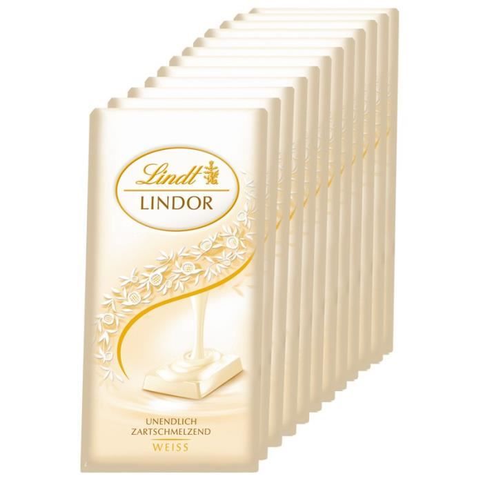 Lindt Lindor weiss, Chocolat, chocolat blanc aromatique, 12 pièces de 100 gr