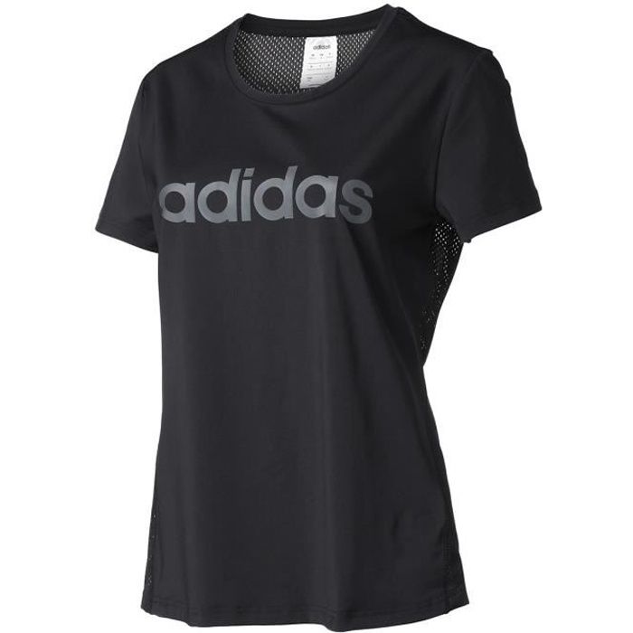 ADIDAS T-Shirt de Tennis manches courtes D2M LOGO TEE - Femme - Noir