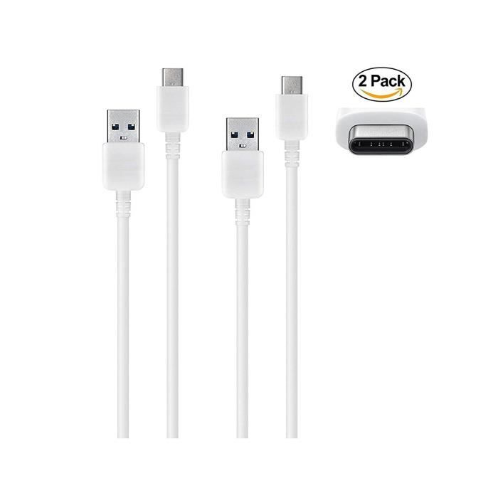 2 Câbles TYPE C,USB C de transfert et de recharge pour SAMSUNG Galaxy Tab A 10.1\