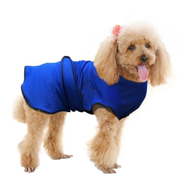 Manteau rafraîchissant pour chien manteau d'été taille M polyester bleu