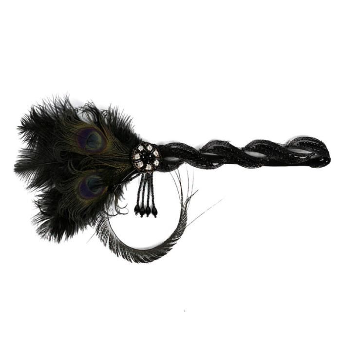 1 pc bandeau strass plume élastique Vintage accessoire coiffure pour Cosplay BANDEAU - SERRE-TETE - HEADBAND - HAIRBAND