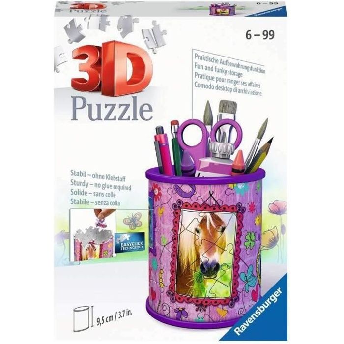Ravensburger puzzle 3D pot à crayon chevaux 111756