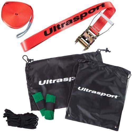 Ultrasport Kit de Slackline 15 m avec protections pour arbre et corde d`assistance - 331300000135