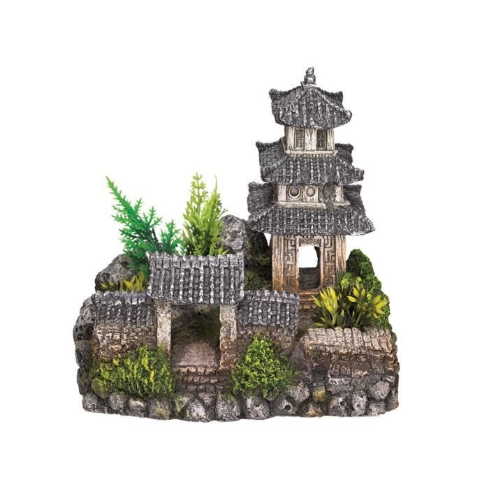 VADIGRAN Aqua Deco Temple asiatique - 18,5 x 14,2 x 17 cm