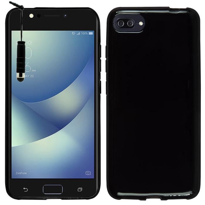 Pour Asus Zenfone 4 Max ZC520KL 5.2-: Coque TPU Silicone Gel Souple Ultra Fine + mini Stylet - NOIR