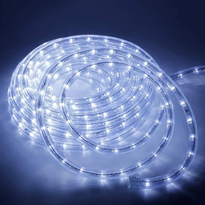 10M Tube Lumineux Extérieur LED , LED Tube lumineux Blanc Noël, Mariage, Fête,Salle de Séjour, LED Tuyau Bande IP65,Blanc Froid