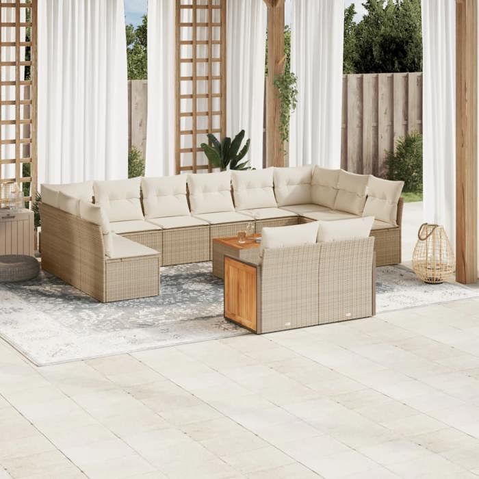 Salon de jardin résine tressée avec coussins VIDA - vue 3