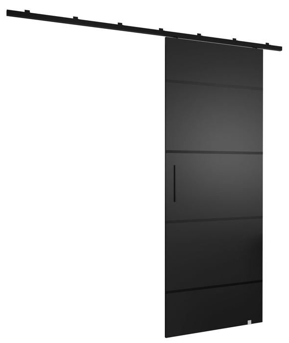 Portes coulissantes avec rail - ABIKSMEBLE Zonda IV - système de porte coulissante intérieur suspendu, 204 x 70 cm, noir mat