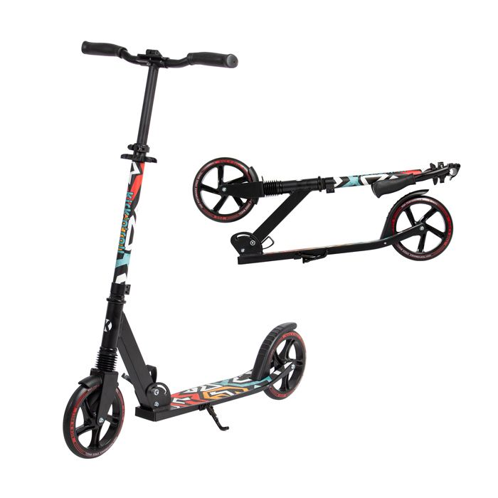 Leogreen Trottinette Scooter Pliable, Hauteur De Guidon Réglable, Avec Béquill, Roues à 180 Mm, En Aluminium, Pour Adultes à 100kg, Rose