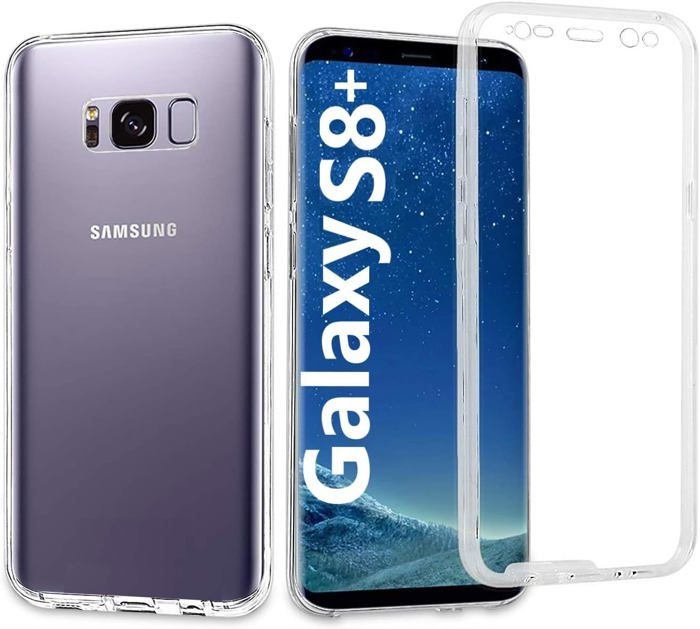 Coque intégrale transparente pour Samsung Galaxy S8 Plus avec protège