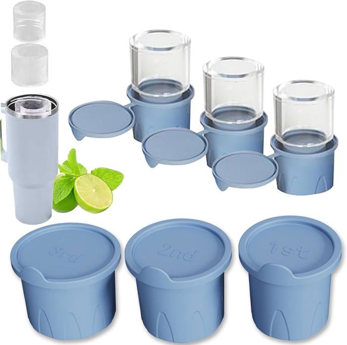 Moule Glaçons Sans Bpa Bac à Glaçons En Silicone LessMo - Lot De 3, Couvercles Anti-éclaboussures - Glaçons Sphériques Pour Cocktails LessMo Glaçons Cocktail