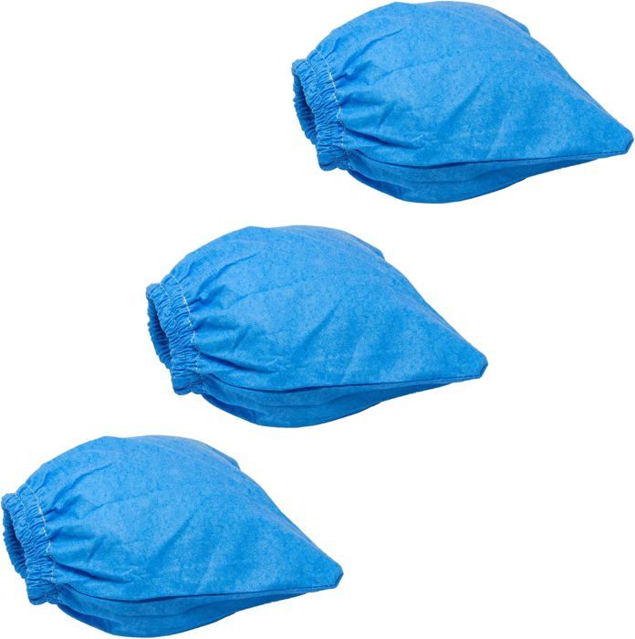 Filtre textile compatible avec Lidl / Parkside PNTS 1300 aspirateur sec et humide - Sac filtrant lavable bleu 3pcs - Zeminpeoel