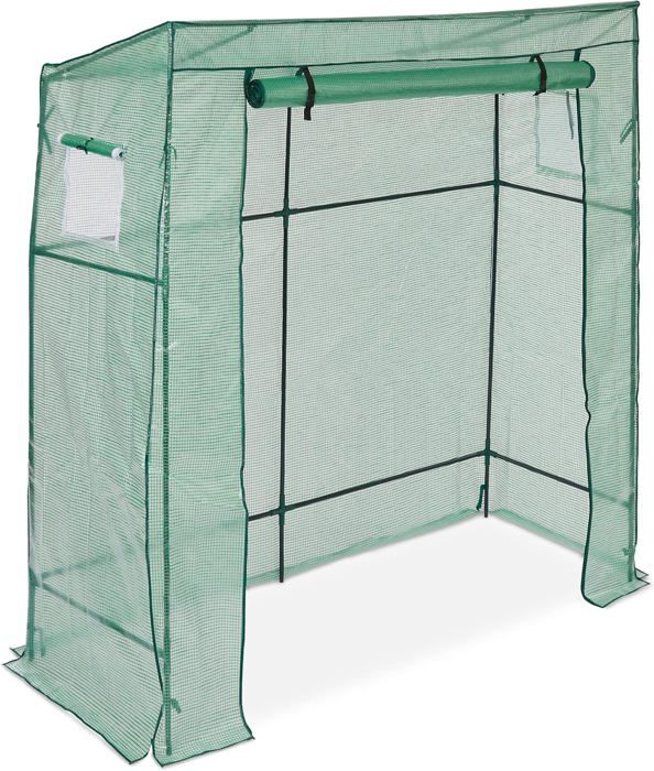 Serre de Jardin, Toit incliné, Porte avec Fermeture éclair, 2 fenêtres