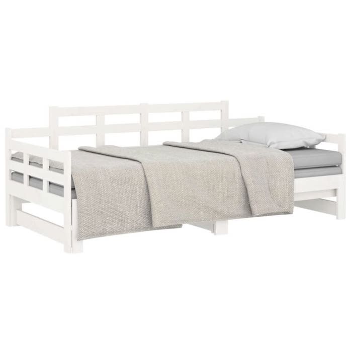 Remise2 Places Lit coulissant sans matelas blanc 2 x (90 x 200) cm JILIMAISON2025 28687101