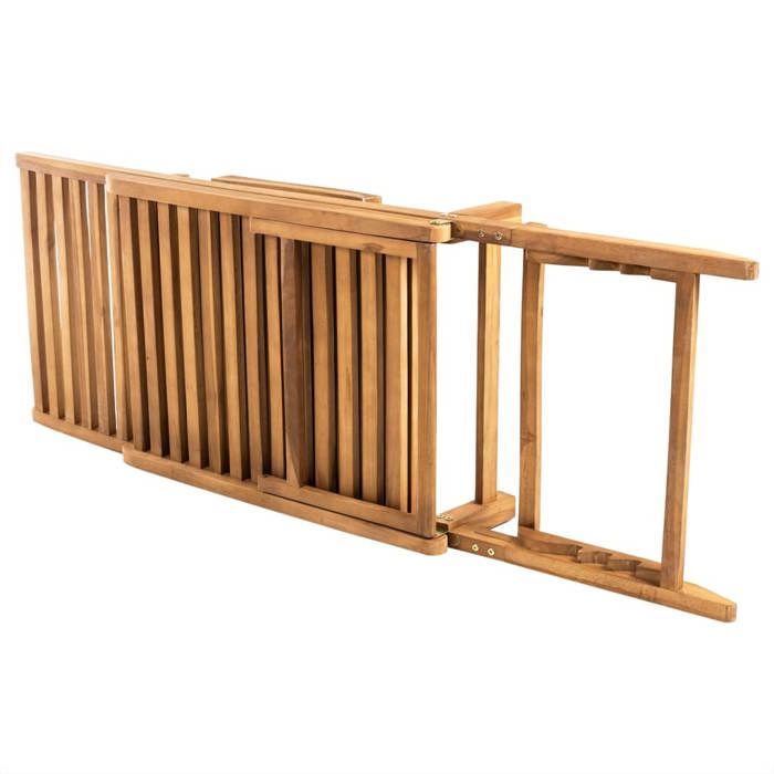 JLL*TOP - Chaise longue - Bain de soleil - Bois de teck solide LLL207
