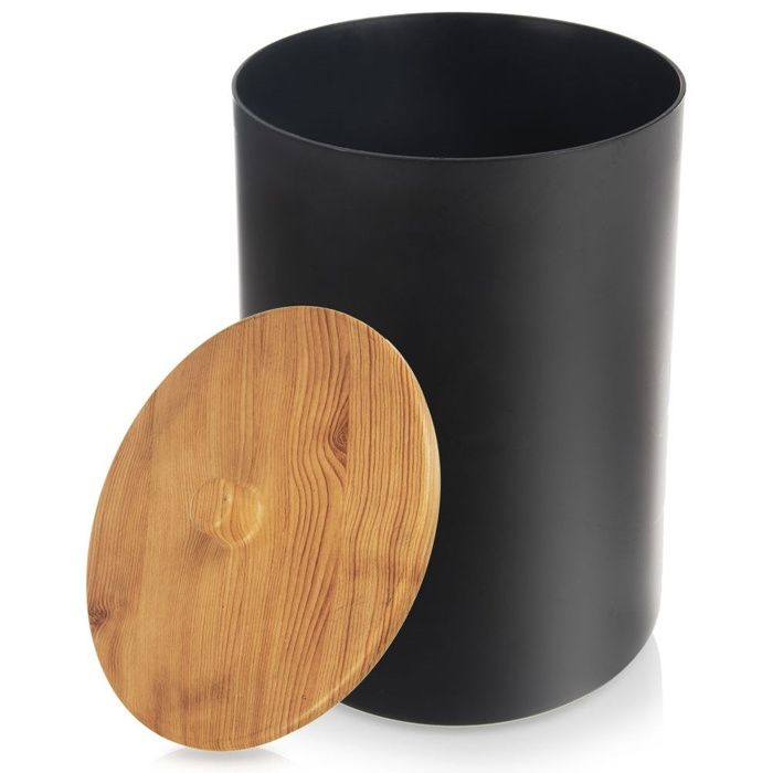 Poubelle de salle de bain - ORION - 7 litres - Noir - Imitation bois - 26 cm hauteur - 19 5 cm diamètre Poubelle de salle de bain - ORION - 7 litres - Noir - Imitation bois - 26 cm hauteur - 19 5 cm diamètre