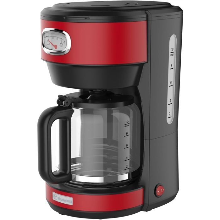 Westinghouse Retro Cafetière Carafe Verre 10 Tasses Filtre Réutilisable Anti Goutte Plaque Chauffante - vue 4
