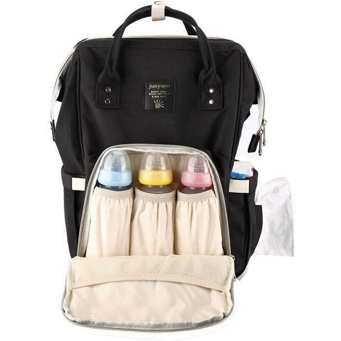 Sac à Langer Sourire D'Éveil - Sac à Dos Multifonction Avec Lit Portable, Matelas Et Poche Isotherme