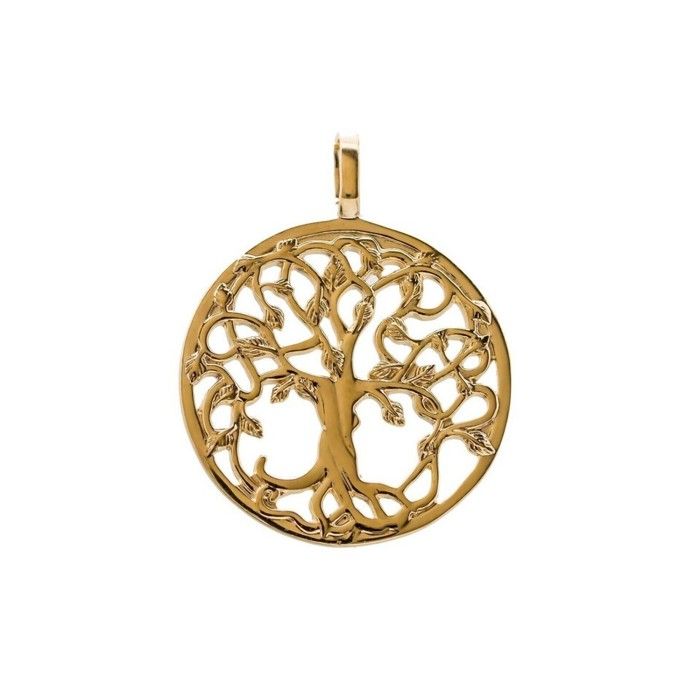 PENDENTIF médaille arbre de vie  plaqué or 18 carats 750/000
