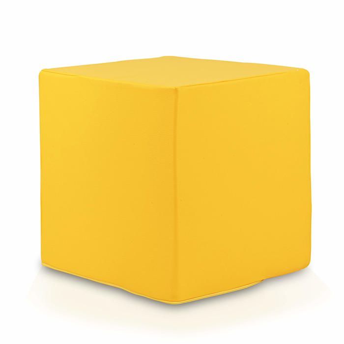 Pouf repose-pieds carré Pouf Ottomana Cube 40x40x40 cm Canapé déhoussable Résistant et anti-déchirure Tabouret Jaune Citron