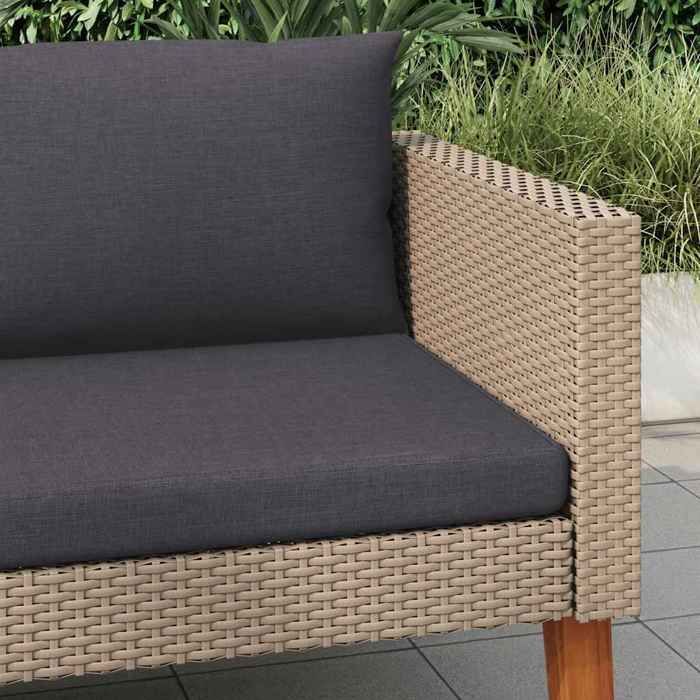 Canapé simple de jardin - moderne - MEUBLE JARDIN - avec coussins Résine tressée Beige CC25