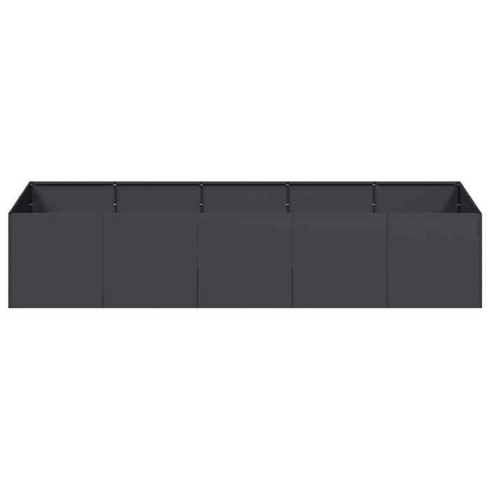 Meuble Déco - Support/Pot de Fleurs - Jardinière noir 200x80x40 cm acier luf5493116