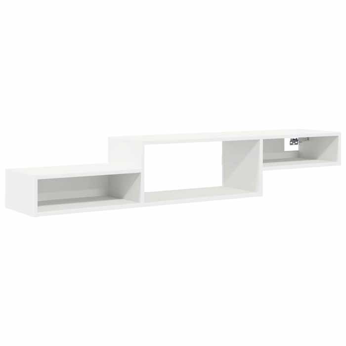 Meuble TV mural - vidaXL - bois dingénierie - blanc - fixation murale - 150 x 28 x 26 cm(604568)