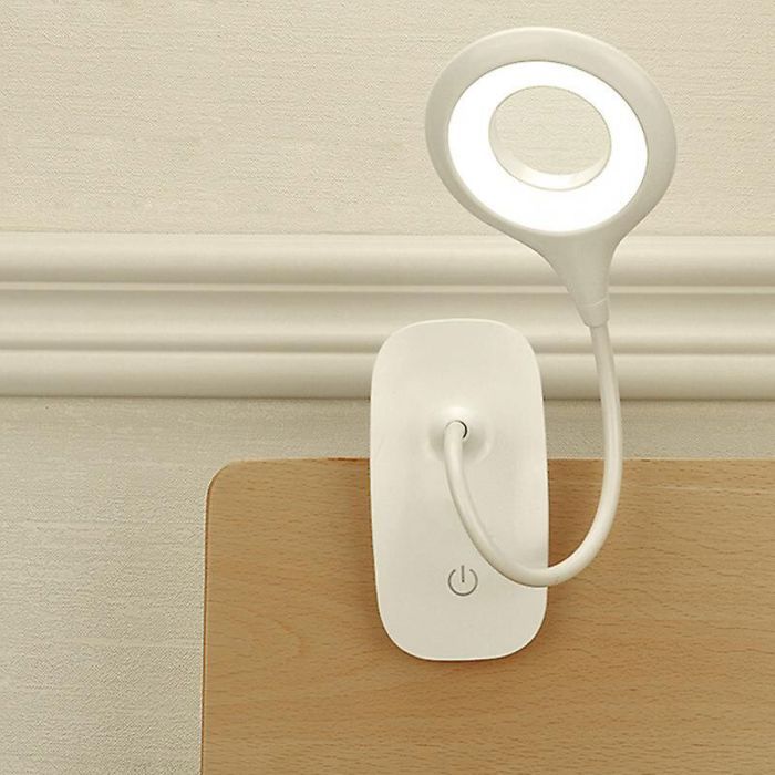 Lampe bureau LED USB 3 lumières + 3 intensités rechargeable & clipable